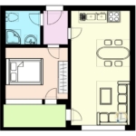 Geräumige Wohnung mit einem Schlafzimmer - 0