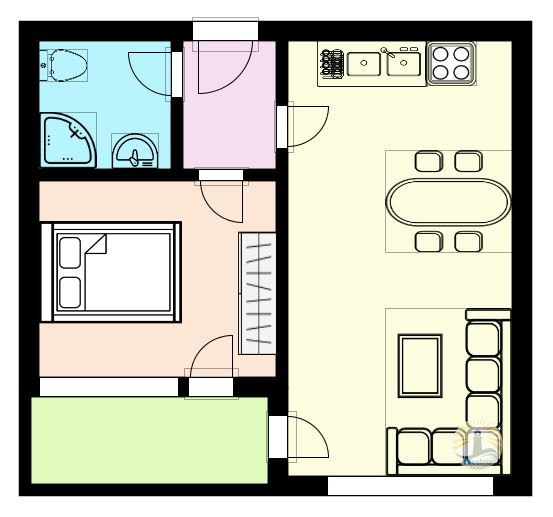 Apartament spațios cu un dormitor - 0