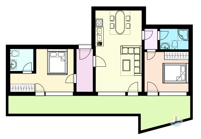 Apartament z dwiema sypialniami w Pomorie - 0