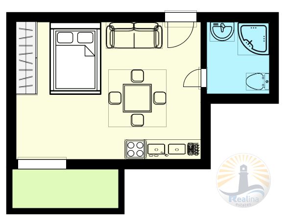 Schönes Apartment mit einem Schlafzimmer in Burgas - 0