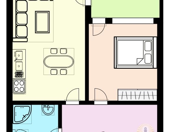Przestronny apartament z jedną sypialnią w Pomorie - 0